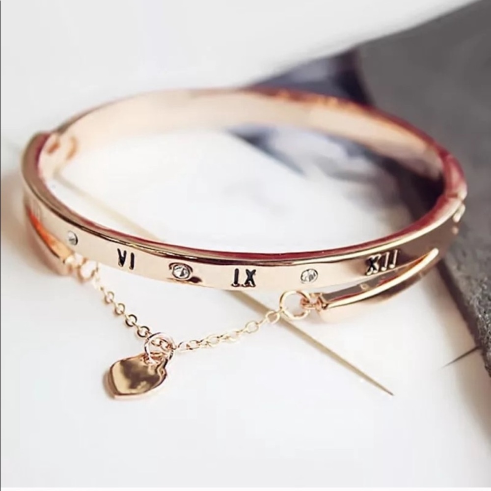 Rose Gold Over Sterling Silver Forever Love cuff bracelet